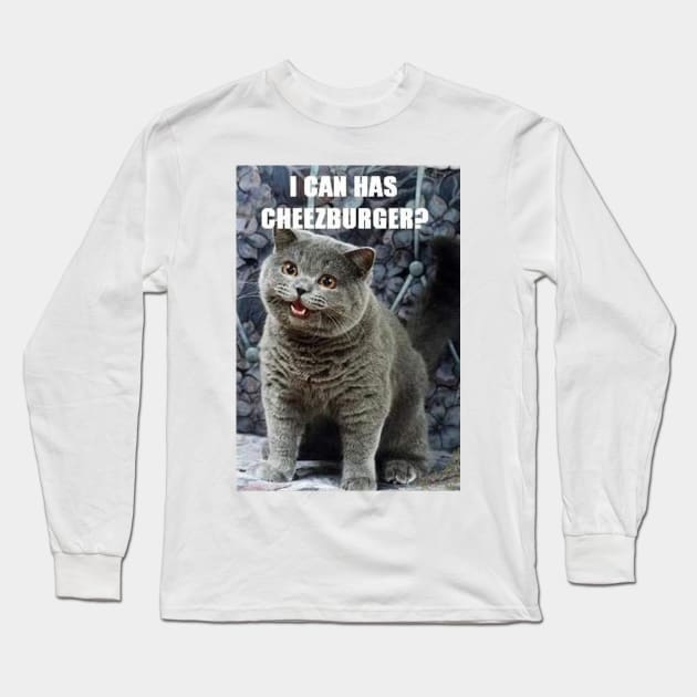 I Can Haz Cheezburger? Long Sleeve T-Shirt by FlashmanBiscuit